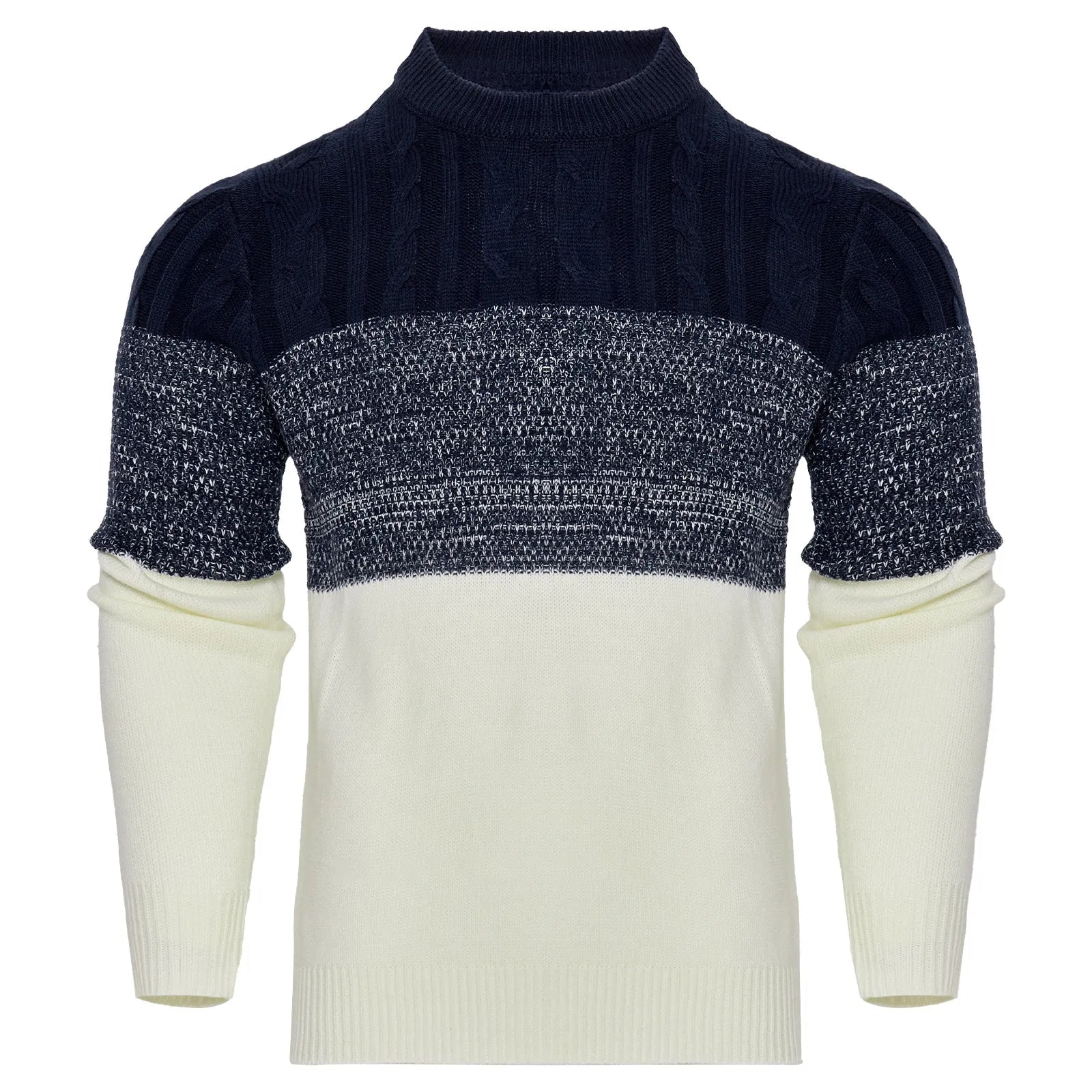 Men's cotton-blend knitted pullover sweater available in multiple sizes and styles