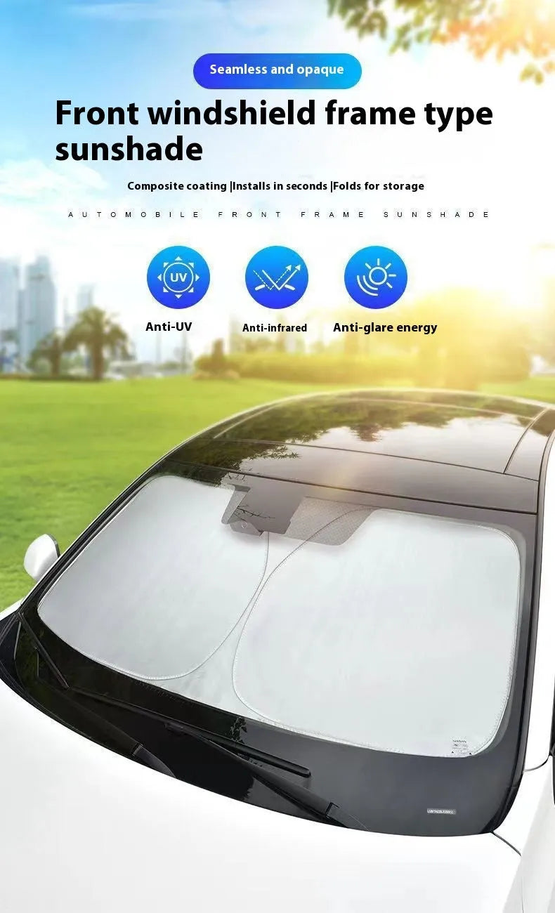 Titanium silver aluminium foil car sunshade for windscreen heat protection