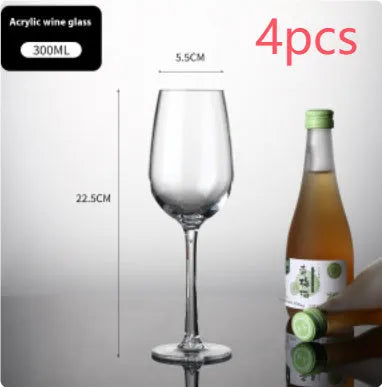 Modern simplicity PC acrylic wine glass with drop-resistant food-grade plastic construction