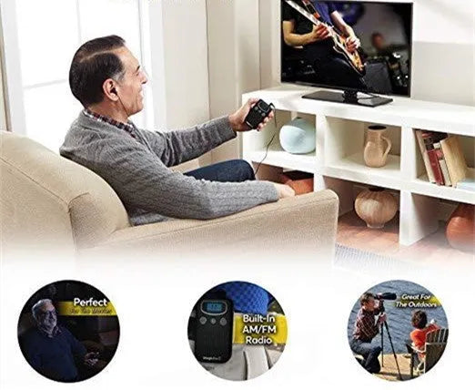 Digital display personal hearing amplifier with background noise reduction in brilliant colour