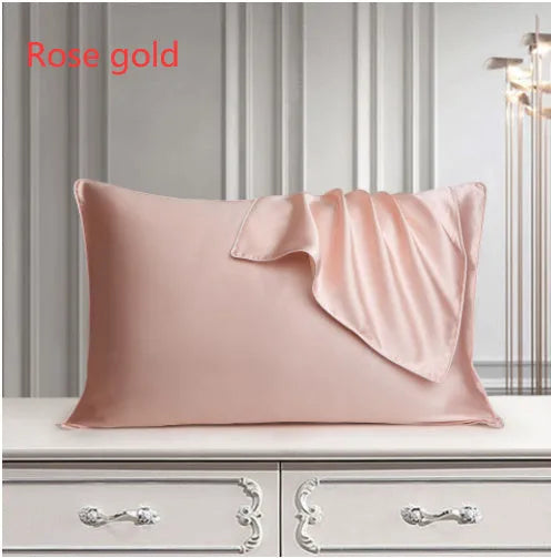 Single mulberry silk pillowcase in palace luxury style, size 48cm by 74cm.