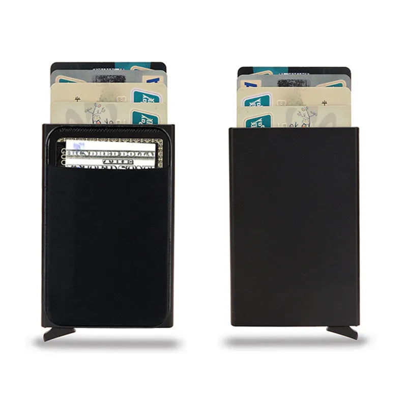 Aluminium alloy slim credit card holder with frosted finish in choice of eight colours