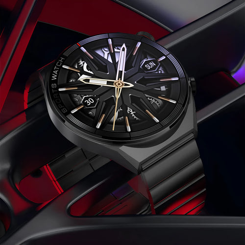46mm Bluetooth smart watch with 1.5 inch HD screen showing interface display on wrist