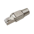 CAT6A metal shrapnel shielded modular plug 74x14.5x11.5mm silver metal crystal head for network cables