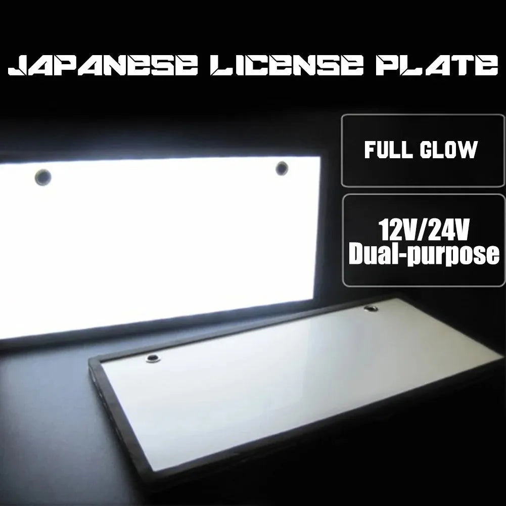 Two LED truck licence plate lights with flat thin light bars for uniform brightness