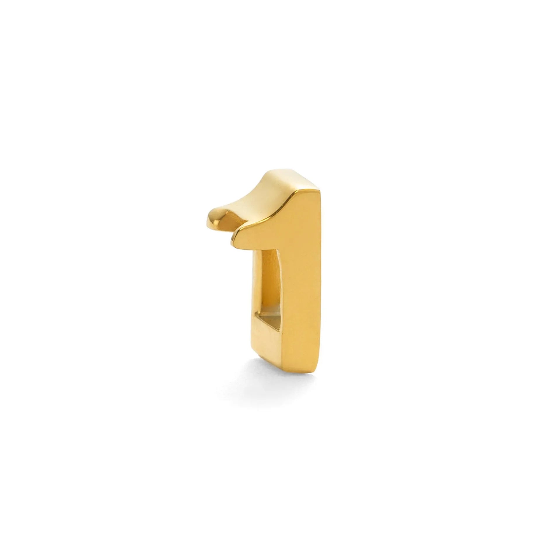 Gold and silver titanium steel initial number necklace with alphabet and number pendants on a 40.5cm chain.
