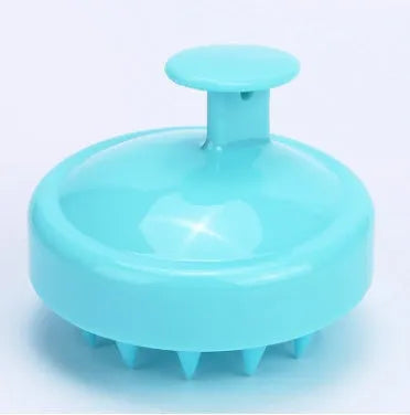 Silicone shampoo brush scalp massage comb 8x8x7cm in black