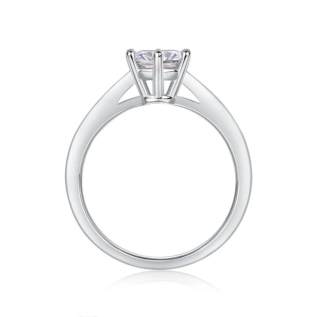 Moissanite wedding ring set with 1 carat S925 silver platinum plating diamond testable in a gift box