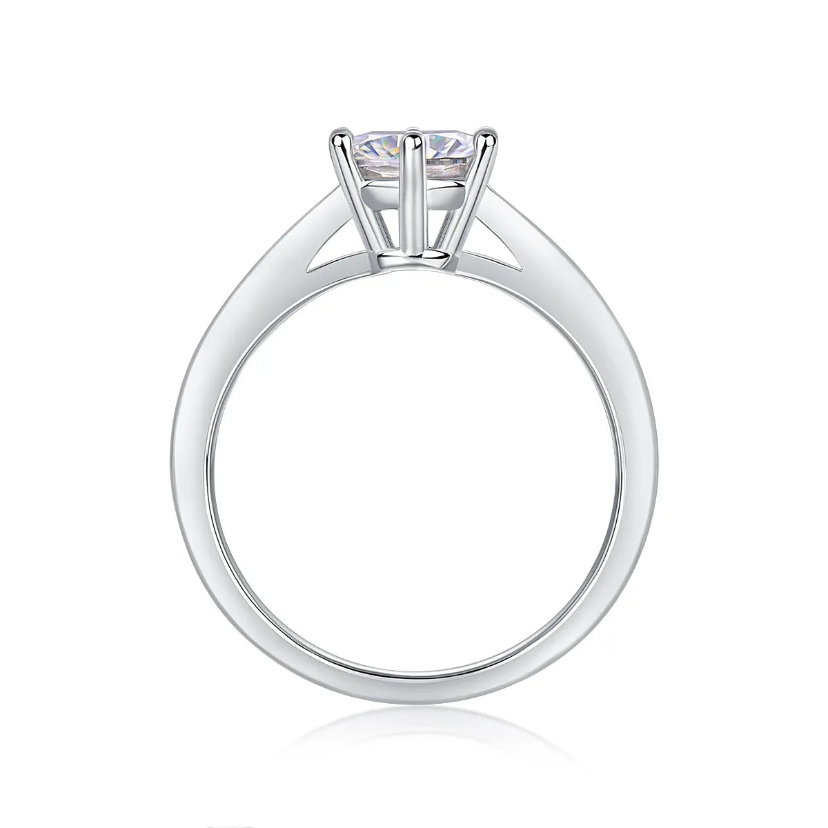 Moissanite wedding ring set with 1 carat S925 silver platinum plating diamond testable in a gift box