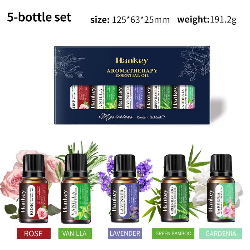 Boxed water soluble aromatherapy essential oil sets in multiple size options from 3 to 12 pieces