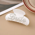 10cm acrylic hair clip with multi-diamond spot drill pattern and English letters