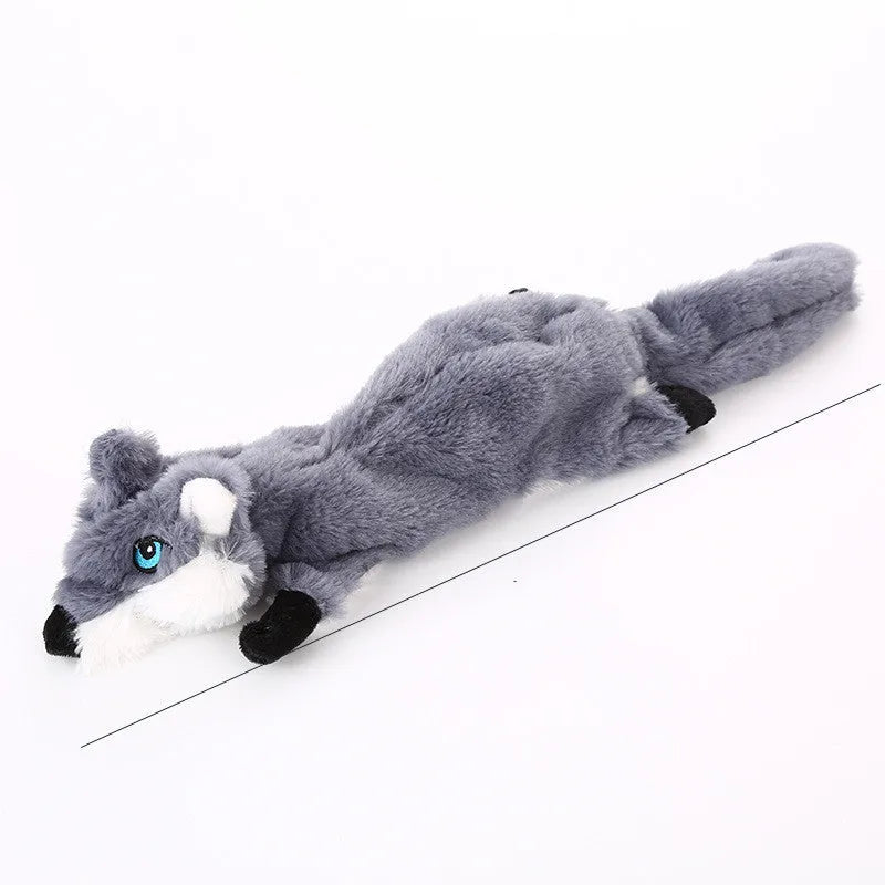 Plush chew toy for dogs in animal modelling shape, dark brown, light brown, and grey colour variants, designed for anti-biting molars and tooth cleaning