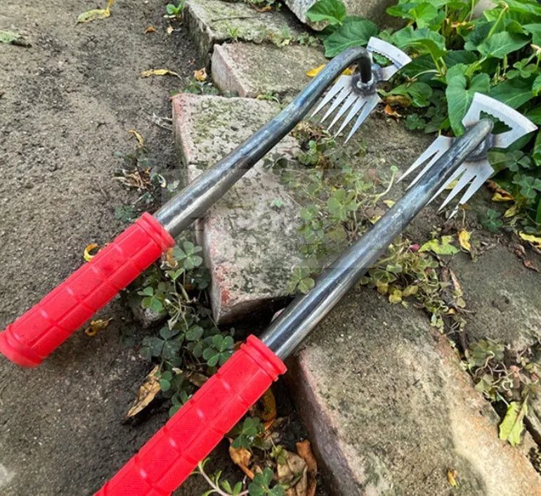 Multi-function alloy steel dual-purpose garden hoe rake for digging wild vegetables and weeding