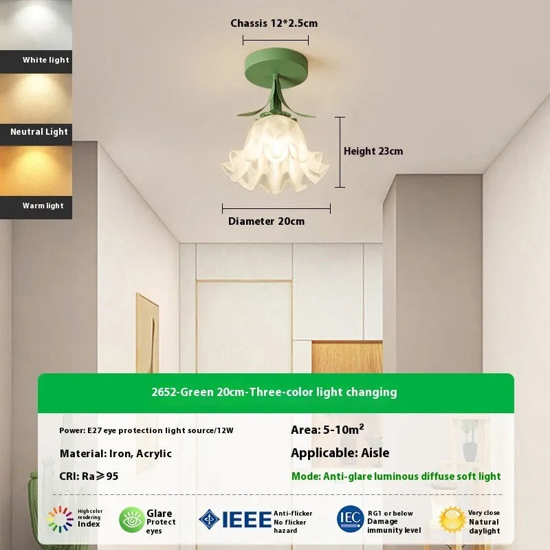 Cream coloured Linglan flower corridor aisle light with modern simple design for hallway illumination