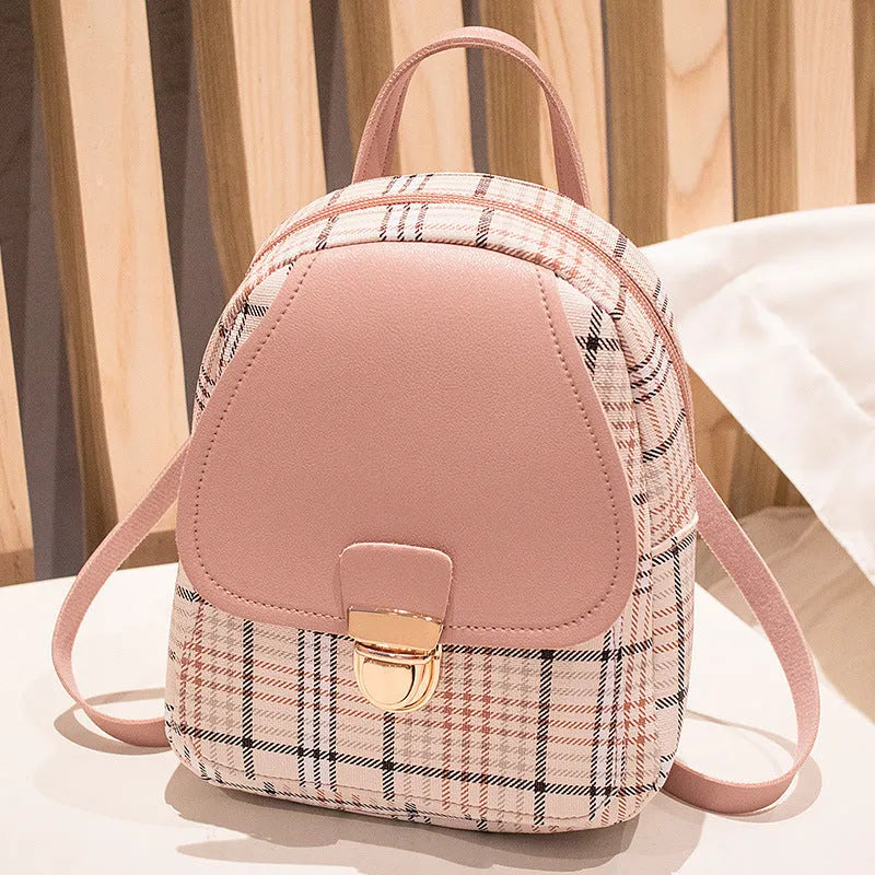 One shoulder diagonal phone bag in PU material, shown in a choice of black, blue, brown, pink, or red.
