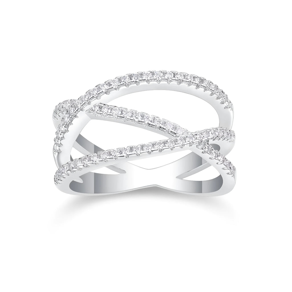 Moissanite wedding ring set in S925 silver with platinum plating, gift box and GRA certificate, size 7