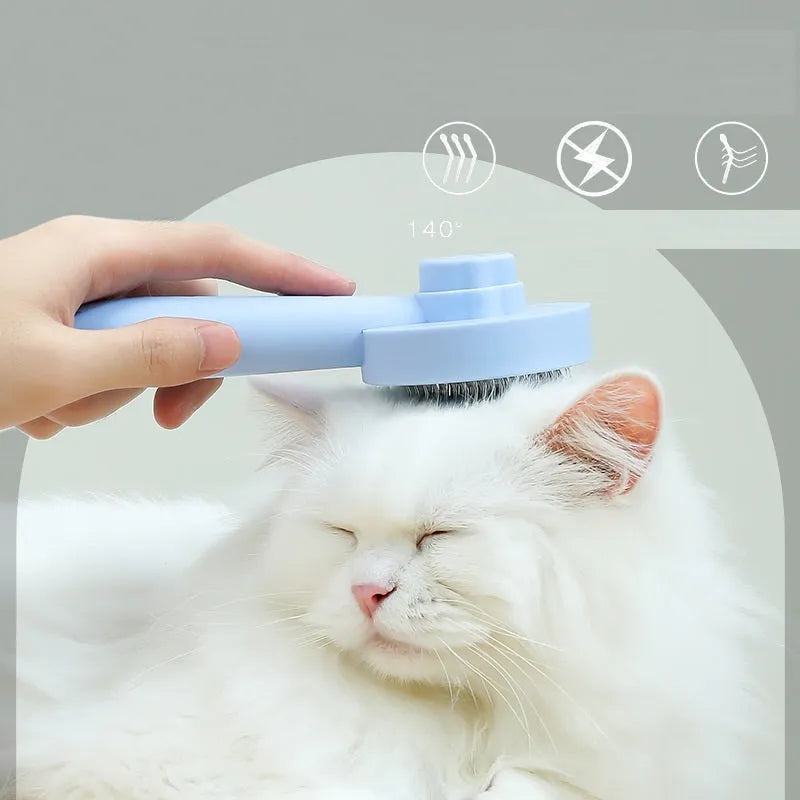 Floating cat comb with 178 steel needles and HTPE protection points in blue