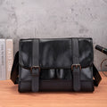 Black men's anti-theft commuter backpack with contrast stitching and Korean-inspired design