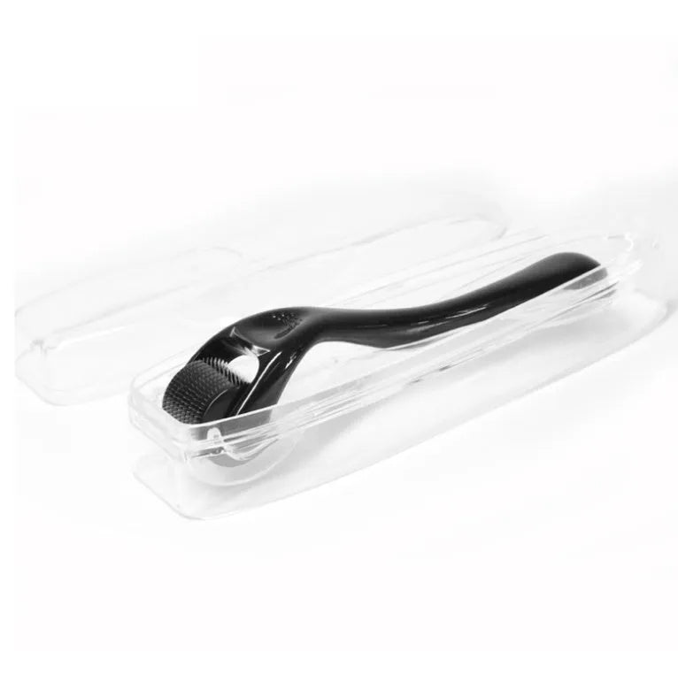 Black 540 roller microneedle with 304 stainless steel needles – 10 sizes from 0.2mm to 3.0mm, PC handle, 16.5 x 4.5 x 4cm