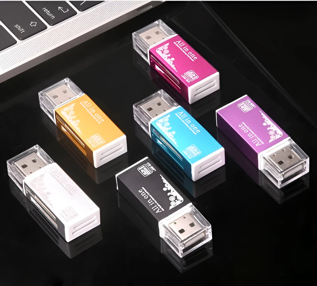 Multi In One Card Reader black Fire Type with 4 slots for SD TF M2 MS MMC USB high speed