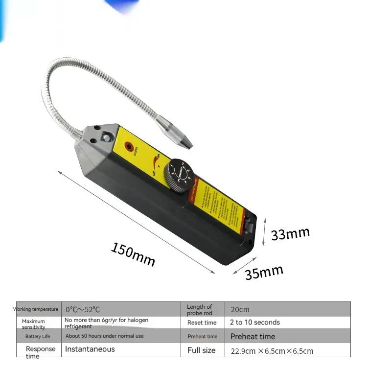 WJL-6000 electronic halogen refrigerant leak detector with extended 20cm probe for automotive and HVAC systems