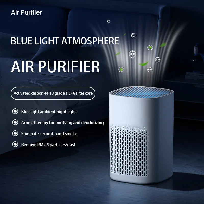 Simple style USB desktop air purifier unit for small rooms under 10 square metres.