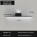 Modern simple black LED mirror headlight bedside lamp 40cm 55cm warm white light