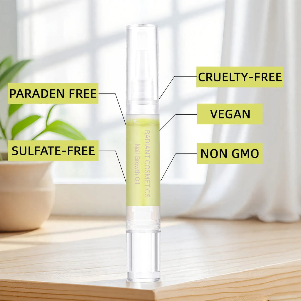 3ml bottle of wash-free nail growth oil for strengthening and moisturising treatment