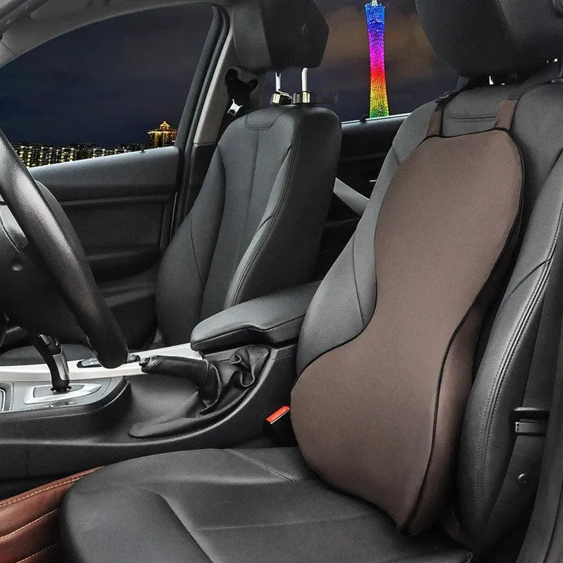 Memory cotton car waist back cushion in solid colour options on car seat
