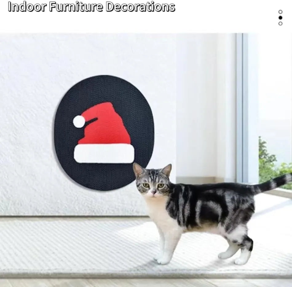Wall-mounted vertical cat scratch pad with corrugated cardboard surface measuring 35cm by 44cm