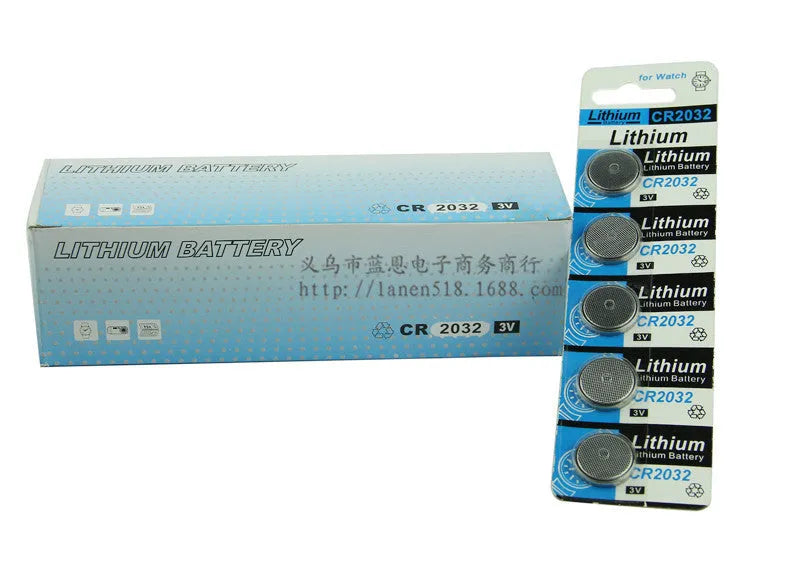 CR2032 lithium button batteries for weight scales and electronics in card packaging