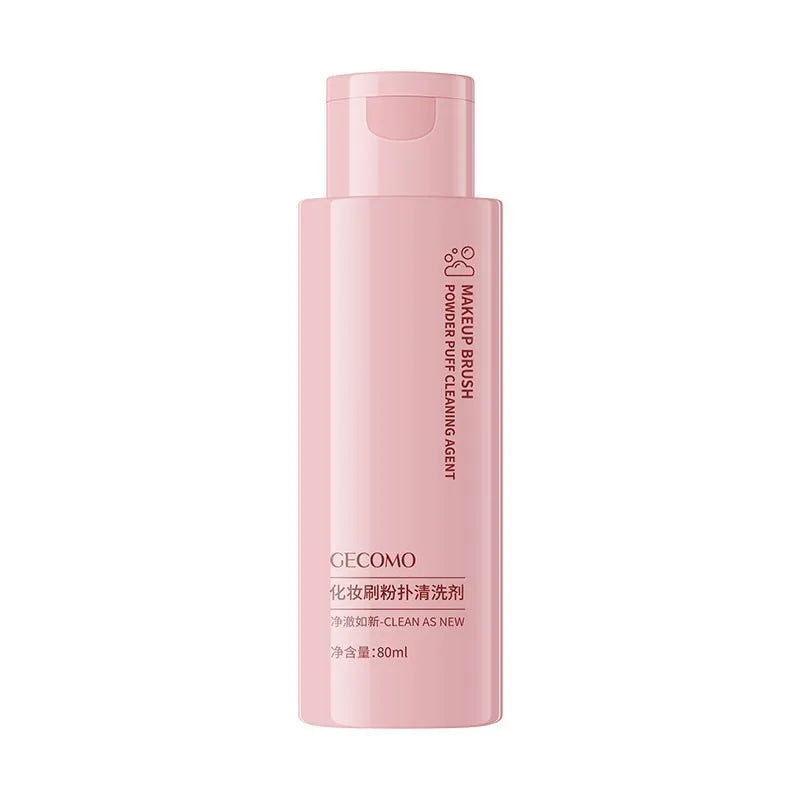 Makeup brush cleaner kit with 80ml detergent bottle and 75ml wash-free spray for beauty blenders