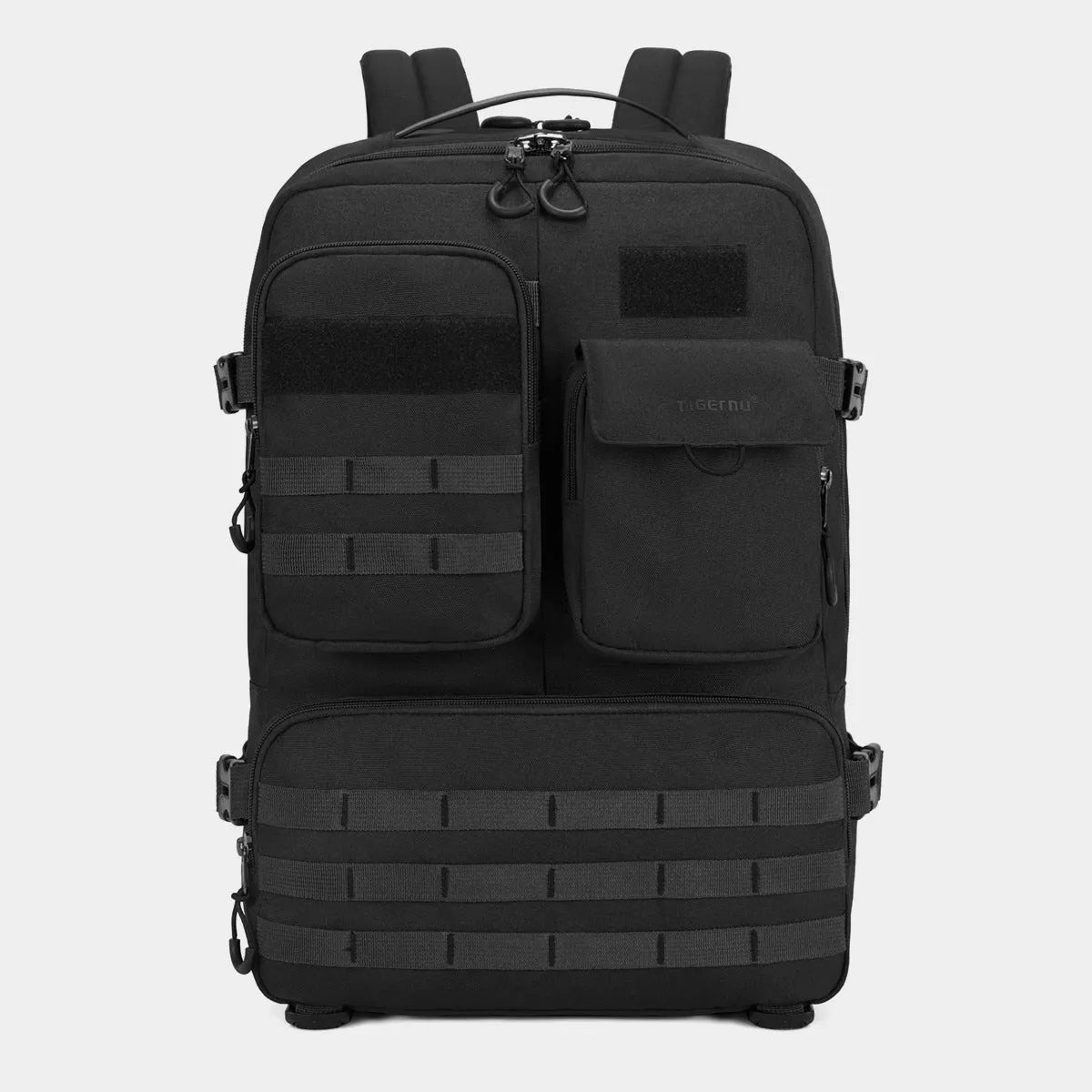 Army Green waterproof tactical backpack with 17-inch frame and 20-35 litre capacity