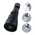 Universal pressurised kitchen faucet sprayer nozzle with rotating head in matte black finish