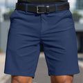Men's solid colour fifth pants in straight leg cut with micro elastic polyester fabric