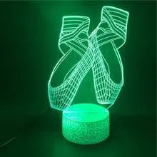 3D ballet night light with colourful LED illumination and remote control on display