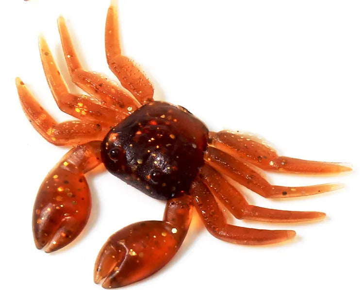 8cm PVC soft crab fishing lure in red and brown colour options