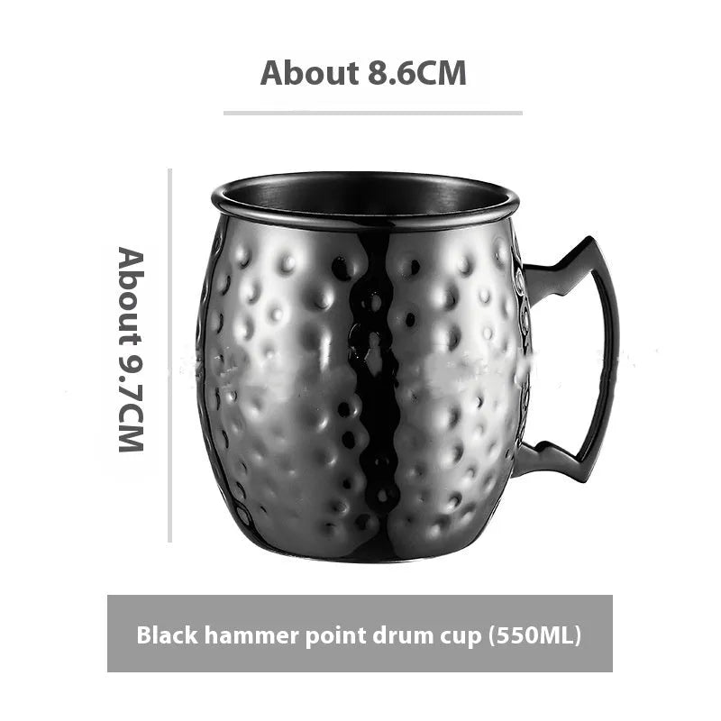 Copper plated stainless steel Moscow mule cup in a choice of hammered or smooth finish and multiple colours.