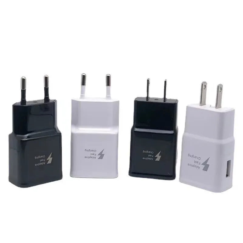 British Standard 9V2A fast charging plug in white, front view showing USB port and UK pins