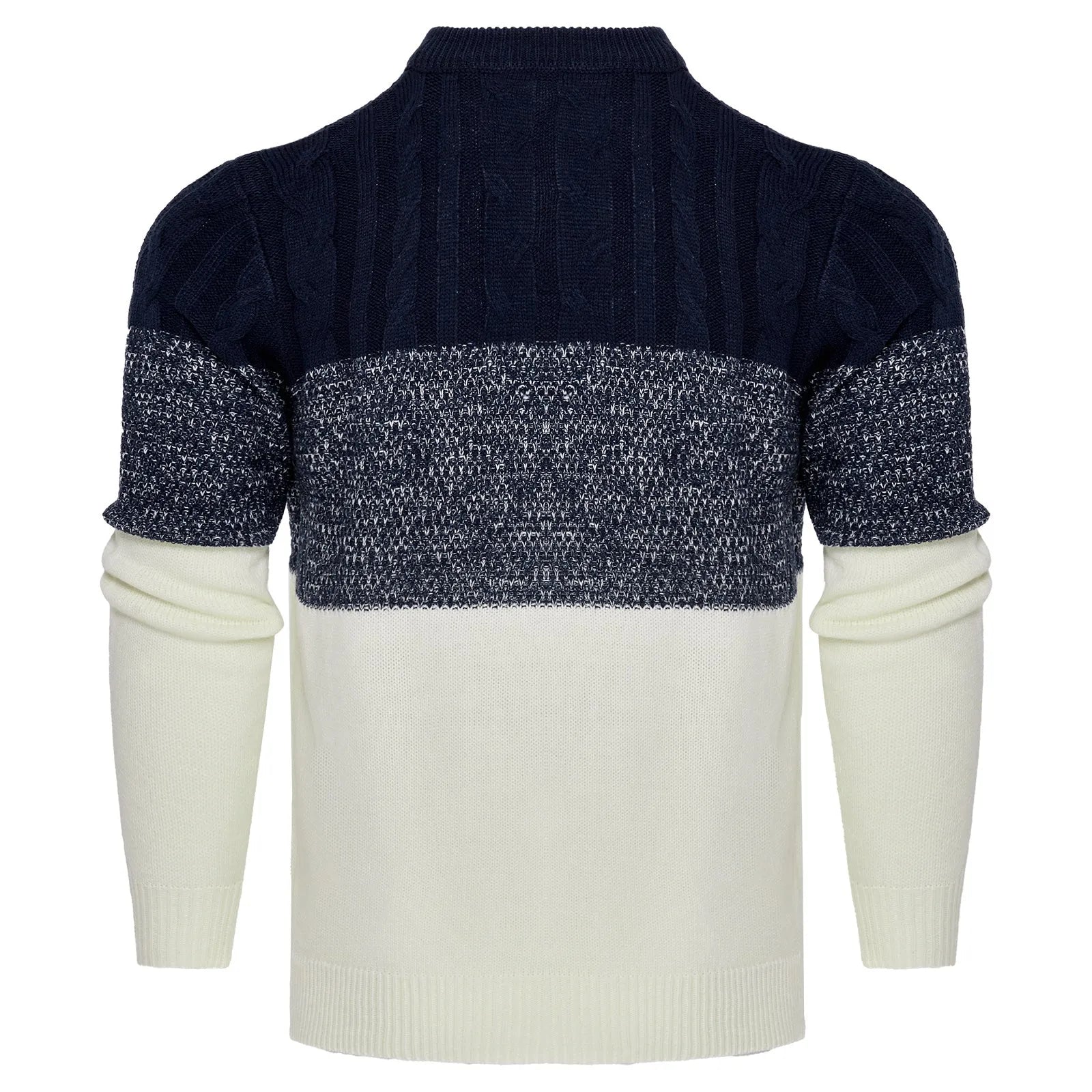 Men's cotton-blend knitted pullover sweater available in multiple sizes and styles