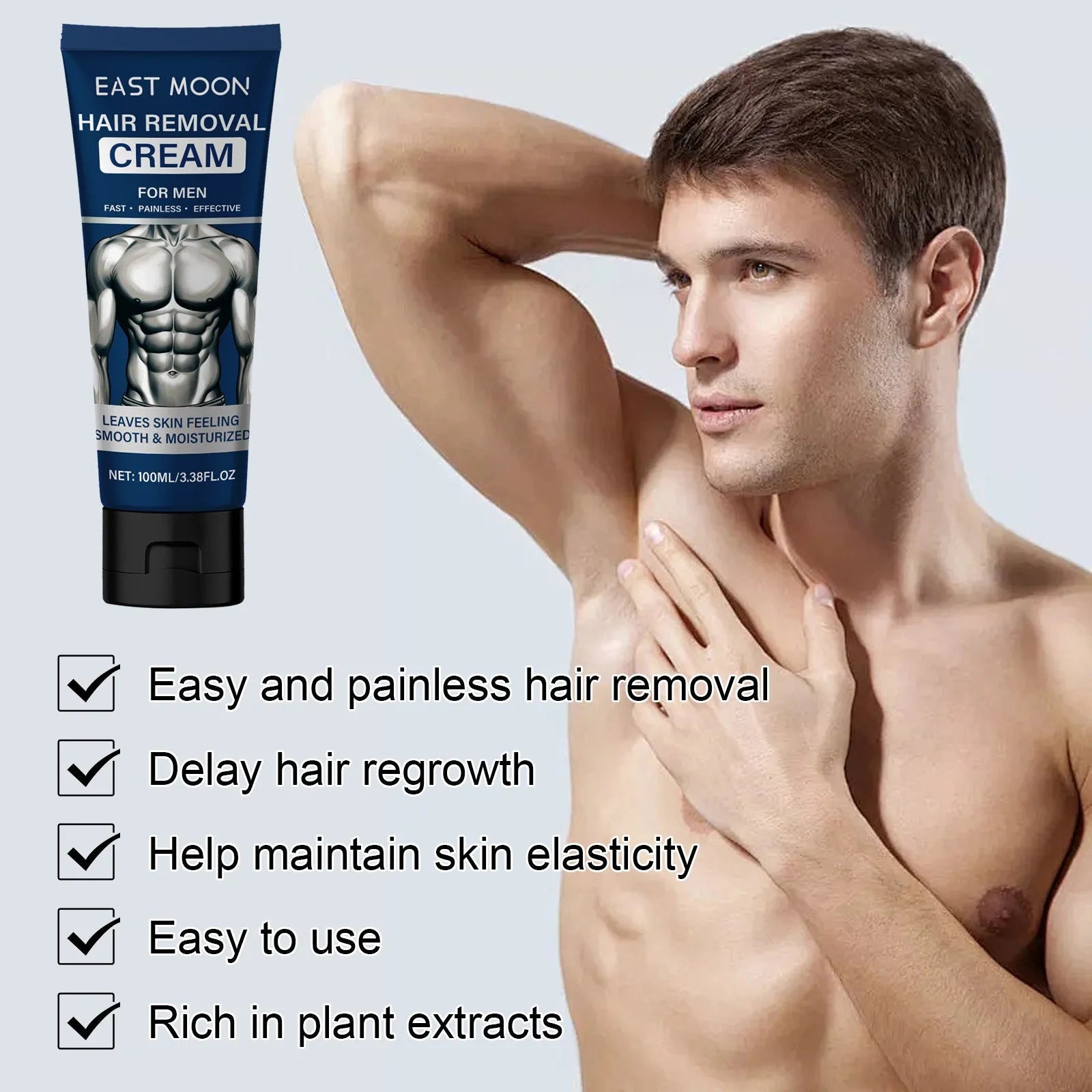 100ml men's hair removal cream for facial lip beard armpit hand leg hair depilation
