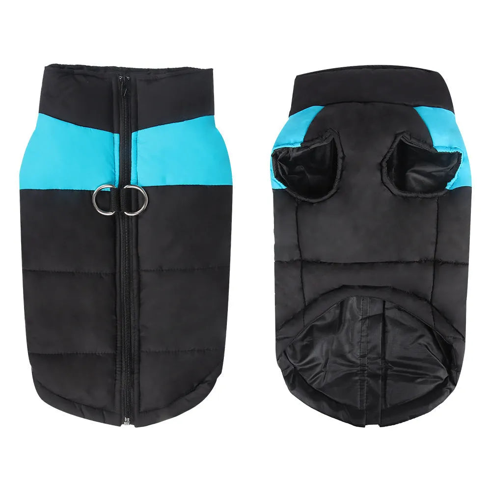 Winter warm thicken dog clothes cotton pullover sweatshirt in blue for small to large dogs