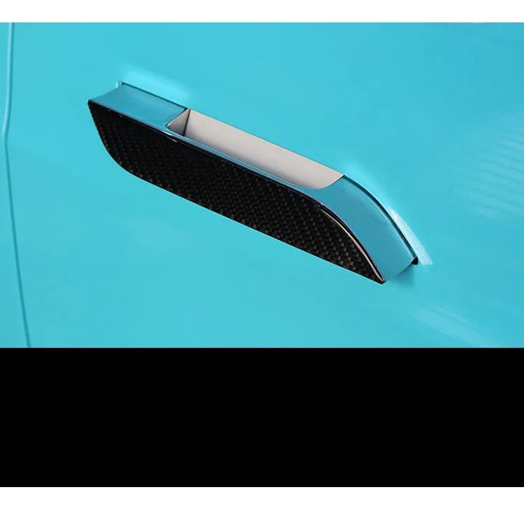 Carbon fibre door handle protection stickers for Tesla Model S in 3K weave pattern