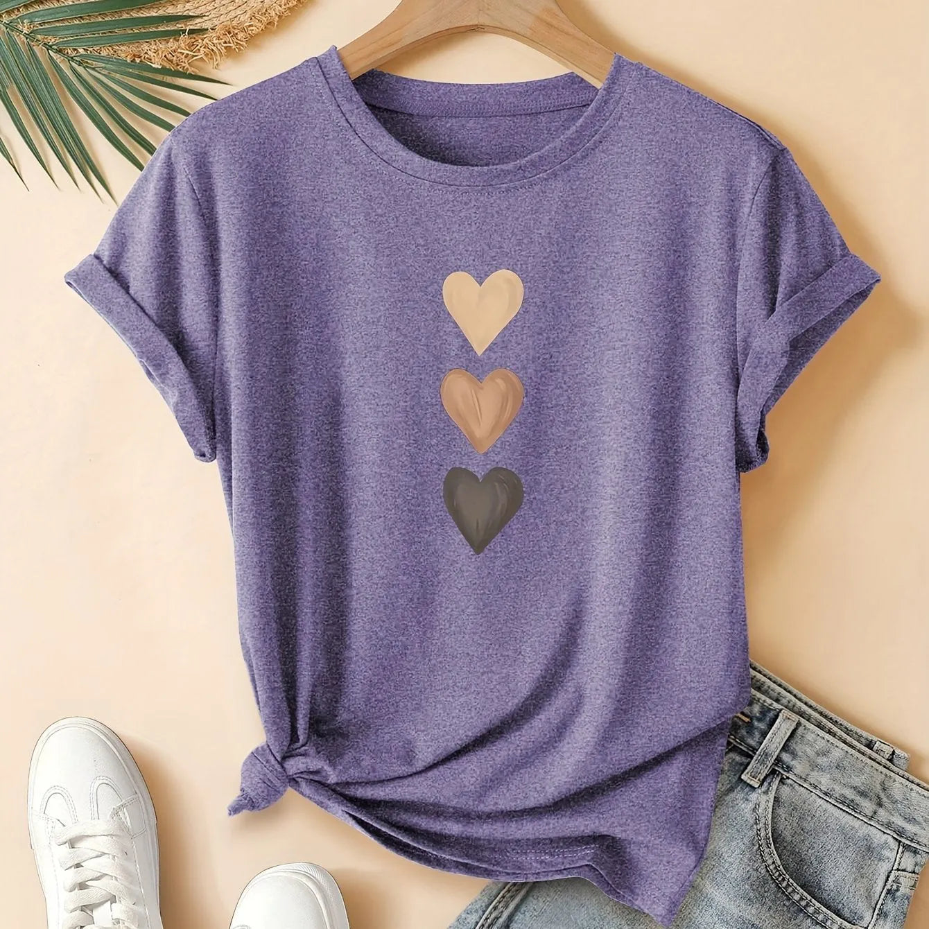 Women's dark grey cotton t-shirt with Chinese art retro style printing on the front.