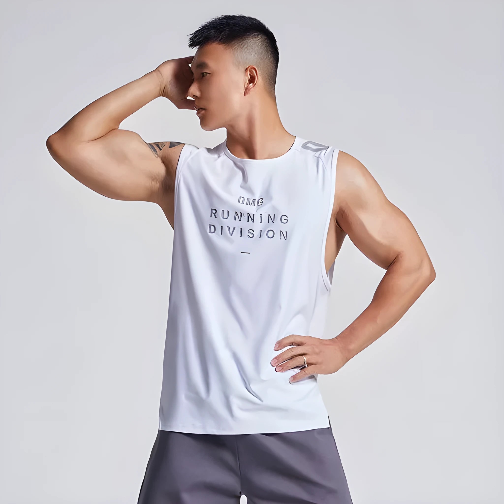 Men's black mesh sports vest with breathable fabric for summer fitness activities
