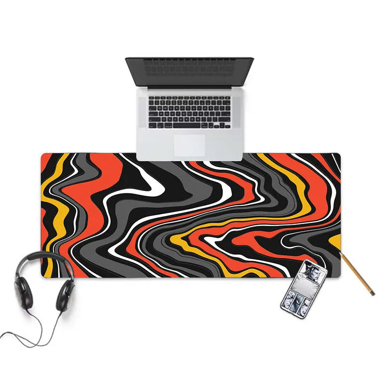 Non-slip rubber cloth mouse pad with thermal transfer print, available in custom sizes 300x600mm to 400x900mm, for desk use