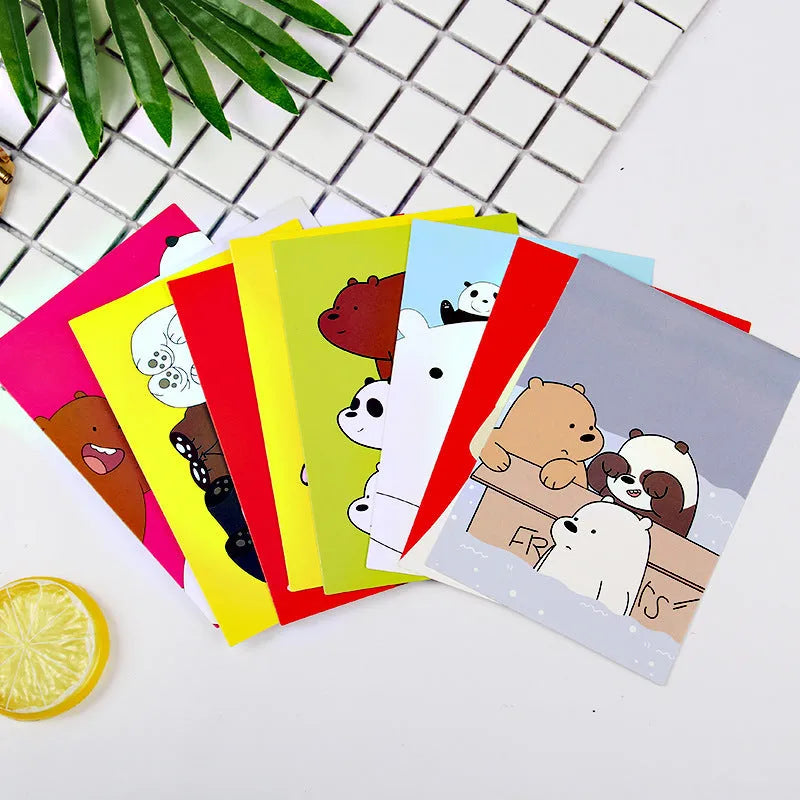 Set of nine minimalist cartoon-style postcards illustrating retro Paris towers and historic sites.