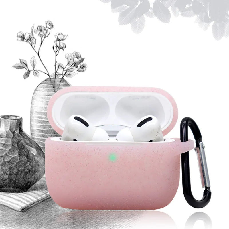 Glitter silicone flip protective cover for AirPods Pro in burgundy colour