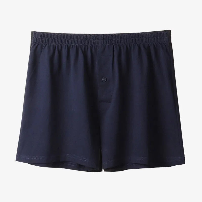 Men's light grey pure cotton loose fit boxer shorts with a high waist.