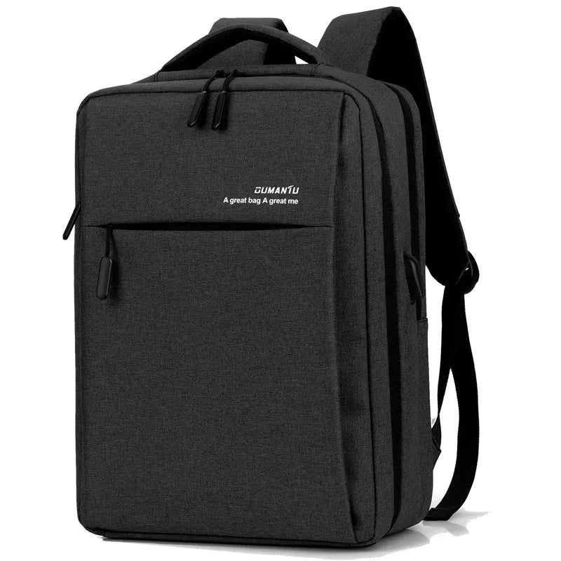 Waterproof Oxford cloth laptop backpack with shoulder straps, shown in multiple colour options.